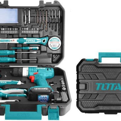 MÁY KHOAN VẶN VÍT DÙNG PIN 12V VÀ BỘ ĐỒ NGHỀ 117 CHI TIẾT (1 PIN VÀ 1 SẠC 2H) TOTAL THKTHP11272 - HÀNG CHÍNH HÃNG