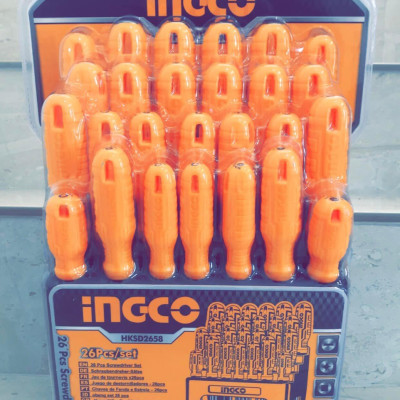 BỘ 26 TUA VÍT DẸP, BAKE, SAO, VUÔNG INGCO HKSD2658 - HÀNG CHÍNH HÃNG
