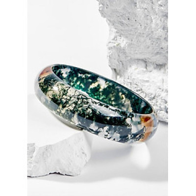 Vòng Tay Phong Thủy Đá Băng Ngọc Thủy Tảo Huyết Liền Khối (58 mm) Mệnh Mộc, Hỏa Ngọc Quý Gemstones