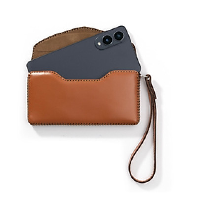 Ví da nắp nhọn cho Samsung S25 Edge, chất liệu da bò, hiệu Khắc Tên - Hàng chính hãng