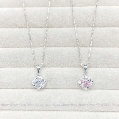 Dây Chuyền Nữ Bạc Ta Đính Đá CZ Chính Hãng Bạc Hiểu Minh DMD540