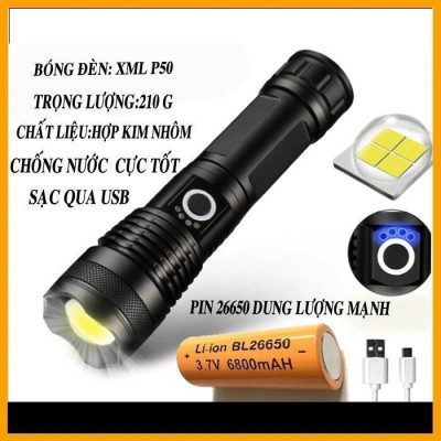 Đèn Pin P50 3200Lm Nhật Bản Siêu Sáng Dung Lượng Pin Cao