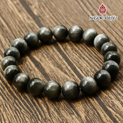 Vòng tay đá mắt ưng xám 8mm mệnh thủy , mộc - Ngọc Quý Gemstones