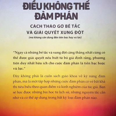 Đàm Phán Điều Không Thể Đàm Phán - Negotiating The impossible