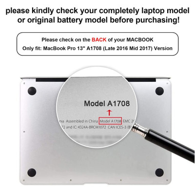 Pin Tương Thích Cho Macbook Pro Retina 15 Inch A1708 2016 – 2017 TEEEMO PC Hàng Nhập Khẩu New Seal