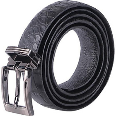 Thắt Lưng Nữ Da Cá Sấu Nguyên Con Bụng Huy Hoàng HT5214 - Đen