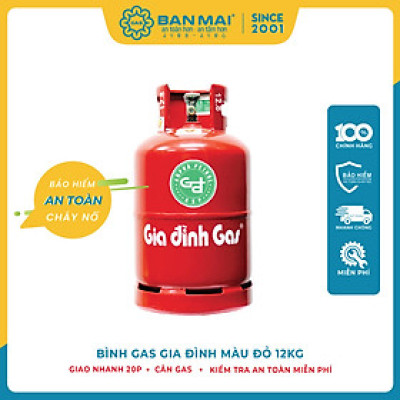 Bình gas Gia Đình Màu Đỏ 12kg