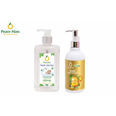 Combo Sản Phẩm Gốc Thực Vật DGXC1 Peace Mass - Dầu Gội Xả 300ml + Nước Rửa Tay 340ml (Thuộc nhóm Sản phẩm Lành tính)