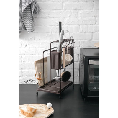 KỆ ĐỂ DAO THỚT SƠN TĨNH ĐIỆN ĐEN CÓ ÔNG CẮM ĐŨA