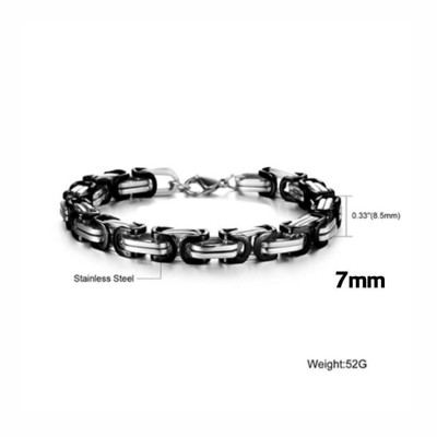 Vòng tay Lắc tay nam titan cao cấp đẹp inox thép không gỉ kiểu ziczac vuông trangsucpt 5mm PTLTNA82