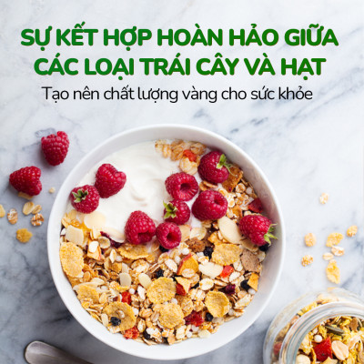 Ngũ cốc trái cây ăn kiêng Granola Fruity berry 350gr dan.d.pak,công nghệ châu âu,không chất bảo quản