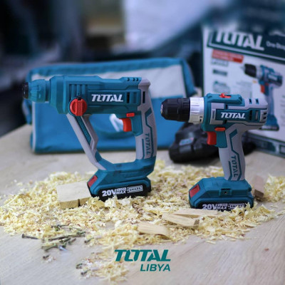 BỘ COMBO MÁY KHOAN ĐỘNG LỰC VÀ MÁY KHOAN DÙNG PIN 20V (2PIN 2AH, 1 SẠC) TOTAL TCKLI2008 - HÀNG CHÍNH HÃNG