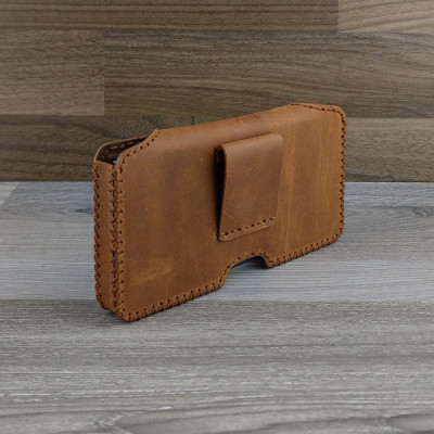 Bao Da Đeo Lưng dành cho iphone 11 pro max Dạng Hộp Da Sáp Nâu Bò