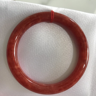 Vòng Cẩm Thạch Đỏ Đẹp A Ni 49mm x chột 7,5mm màu đỏ bông tươi sáng bóng đẹp nữ 45kg - 49kg đeo mệnh hỏa mệnh thổ đeo xuất sắc đẹp món quà tặng ý nghĩa ạ