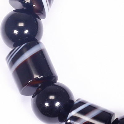 Vòng mã não đen đốt trụ mệnh thủy, mộc - Ngọc Quý Gemstones