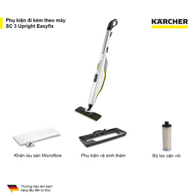 (Sản xuất Đức) Máy làm sạch bằng hơi nước nóng Karcher SC 3 Upright EasyFix EU