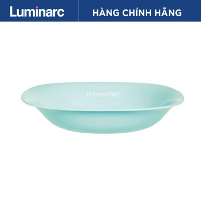 Đĩa (dĩa) thủy tinh sâu lòng Luminarc Carine 21cm xanh ngọc, dùng lò vi sóng, sản xuất Pháp - P4251