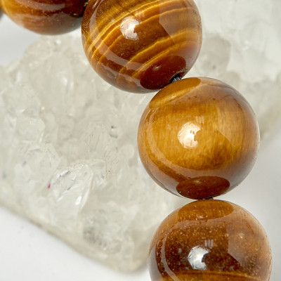 Vòng tay đá mắt hổ phối tỳ hưu đá size hạt 14mm - Ngọc Quý Gemstones