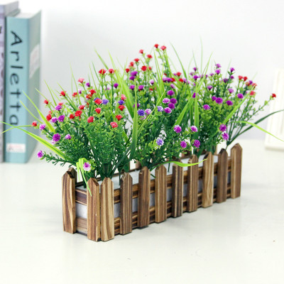 Chậu hàng rào gỗ Nâu kèm xốp cắm hoa giả ship HOẢ TỐC HCM 10cm 20cm 30cm 40cm 50cm 80cm