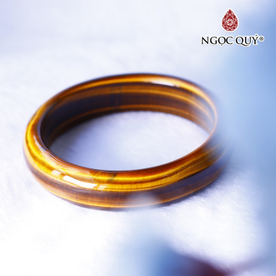 Vòng liền khối đá mắt hổ vàng nâu mệnh thổ,kim - Ngọc Quý Gemstones