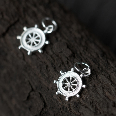 Combo 3 cái charm bạc hình bánh lái mặt treo 2 - Ngọc Quý Gemstones