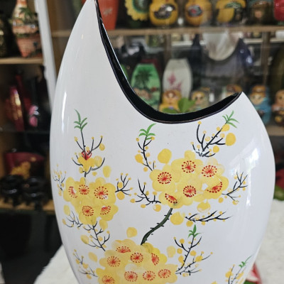 Bình hoa sơn mài cao cấp bình miệng cá với nhiều hoa văn khác nhau thích hợp cắm hoa, trang trí, làm quà tặng,....