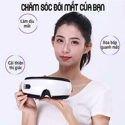 Máy Massage Mắt 4 Chế Độ Massage Kết Hợp Chế Độ Rung Kết Nối Bluetooth, Làm Giảm Căng Thẳng Mệt Mỏi và Lưu Thông Máu - Hàng Chất Lượng 