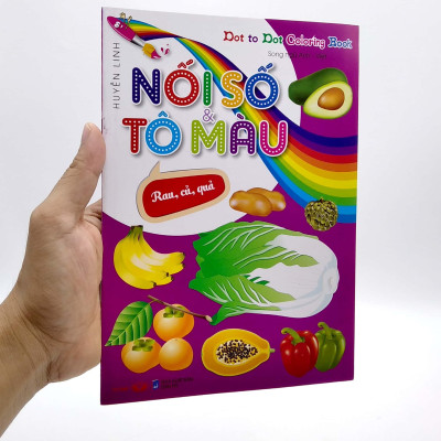 Dot To Dot Coloring Book - Nối Số & Tô Màu - Rau, Củ, Quả