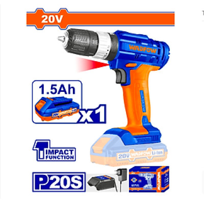 MÁY KHOAN BÚA DÙNG PIN 20V WCDP521 WADFOW (KÈM 1 PIN 1.5AH & SẠC) - HÀNG CHÍNH HÃNG