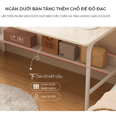 Bàn làm việc IGA kèm kệ sách decor phong cách minimalísm - GM162