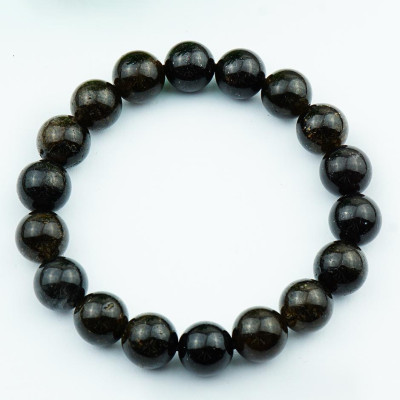 Vòng tay thạch anh tóc đen Rutilated Quartz tự nhiên 10 li 18 hạt