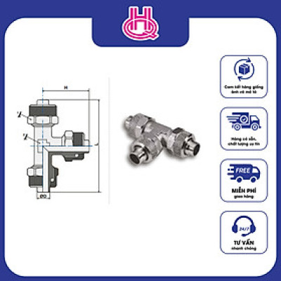 Đầu nối chữ T khí nén ren ngoài Pneumax series ART.309 - Hàng chính hãng