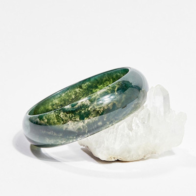 Vòng tay phong thủy đá băng ngọc thủy tảo ni 53 mệnh hỏa , mộc - Ngọc Quý Gemstones