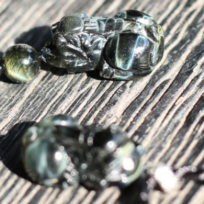 Mặt Dây Chuyền Tỳ Hưu Mắt Hổ Xanh Đen Ngọc Quý Gemstones MD5