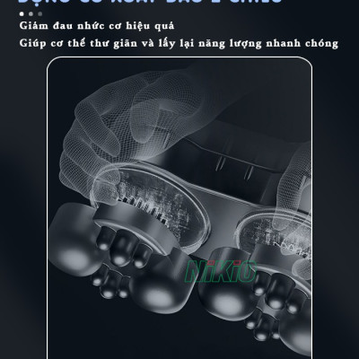 Gối Massage Hồng Ngoại, Mát Xa Cổ Vai Gáy Nikio NK-135DC - Xoa Bóp Chuyên Sâu, Hỗ Trợ Cải Thiện Đau Mỏi Nhanh, Pin Sạc Tiện Lợi