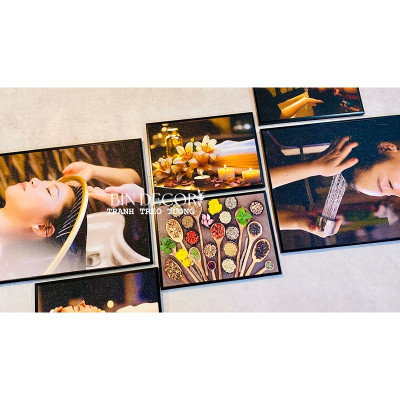 (ẢNH THẬT) Tranh treo tường spa gội đầu dưỡng sinh 6 trang trí decor tiệm kèm đinh