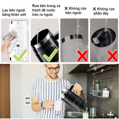 Máy tạo bọt sữa, cà phê, ca cao New Digital 5 trong 1 chuyên nghiệp thương hiệu Mỹ Biolomix BMF102E - Hàng chính hãng (BẢO HÀNH 1 NĂM)