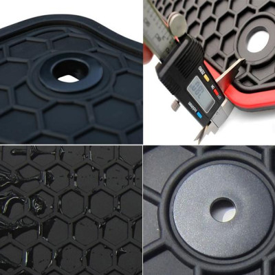 Thảm sàn, lót sàn cao su 3D không mùi Cao cấp dành cho xe Hyundai Santafe 2019