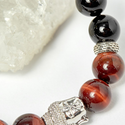 Vòng Tay Đá Thiên Nhiên Phối Charm Phật Hợp Kim Kết Dây Size Hạt 10mm - Ngọc Quý Gemstones