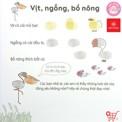 Sách - 100++ ý tưởng sáng tạo vẽ tranh bằng vân tay - Thực vật và Động vật - Đinh Tị Books