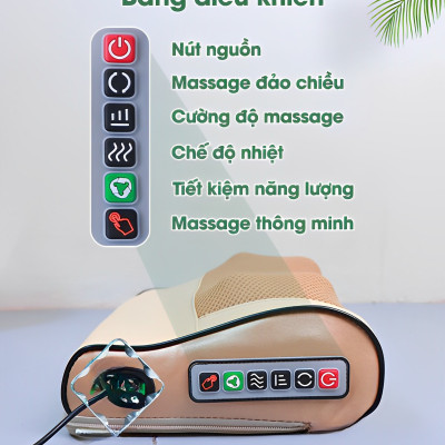 Gối Massage Hồng Ngoại 16 Bi Trị Liệu Nhật Bản, Mát Xa Cổ, Lưng, Vai Gáy