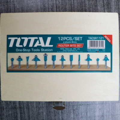 BỘ 12 MŨI PHAY GỖ (8MM) TOTAL TACSR1121