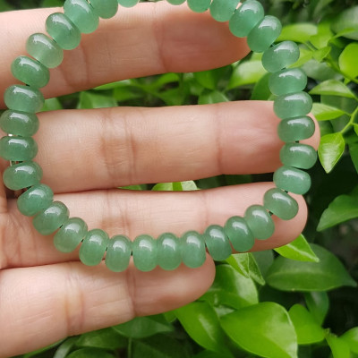 Vòng tay nữ đá thạch anh xanh đồng tiền bánh xe may mắn đẹp Vòng size hạt 8mm Hợp nữ mệnh mộc mệnh hoả mệnh thuỷ  đeo xinh đẹp may mắn tài lộc 