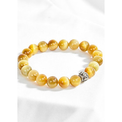 Vòng tay thạch anh mắt hổ vàng tâm phối charm lục tự Ngọc Quý Gemstone