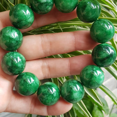 ️Vòng Tay Nam Đá Cẩm Thạch Xanh lá Size lớn hạt 18mm bóng đẹp hợp Các Anh Mệnh Mộc mệnh Hỏa đeo là một món trang sức tuyệt vời cho các quý ông ạ