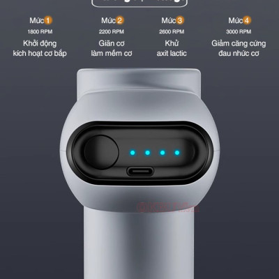 Súng (Máy) Massage Cầm Tay Booster Boluojun MINI V2 New -  8 Đầu Mát Xa