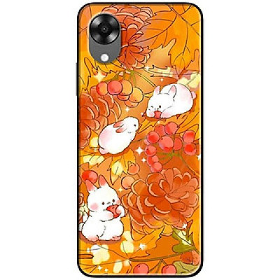 Ốp lưng cho Oppo A15 - A15s - Oppo A35 4G - A17 - A17K - Oppo A57 - A95 5G - Thỏ Nền Cam - Hàng Chính Hãng
