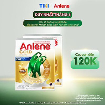 Bao bì mới - Combo 2 Sữa Bột Anlene Gold Hương Vanilla (Hộp Giấy 1,2kg)