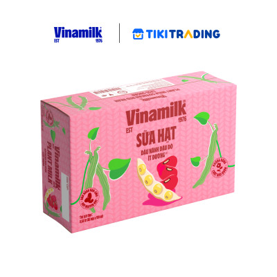 Thùng 48 hộp Sữa đậu nành Vinamilk hạt đậu đỏ 180ml