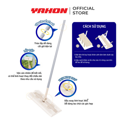 Bộ Cây Lau Nhà Đa Năng LET-GREEN (Cây Lau + Khăn Lau Sàn + Vải Hít Bụi + 2 Bao Giấy Vệ Sinh) - Kháng Khuẩn Đuổi Kiến Phòng Mạt